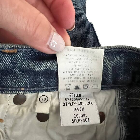 REVOLVE GRLFRND Womens Karolina Jeans Skinny Raw Hem Roll Up Blue Size 23 - Picture 8 of 10